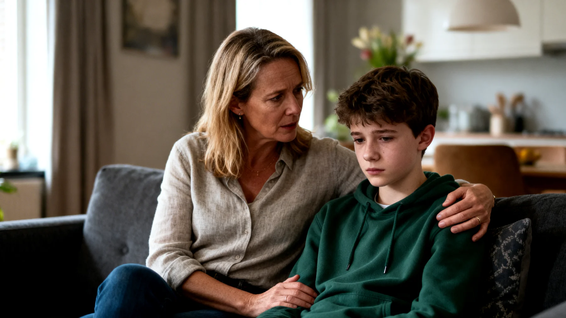 Moeder die worstelt met het ondersteunen van haar adolescent die kampt met een negatief zelfbeeld en gebrek aan zelfvertrouwen"